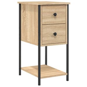 vidaXL Table de chevet ch&ecirc;ne sonoma 32x42x70 cm bois d'ing&eacute;nierie