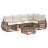 vidaXL Ensemble de canap&eacute; de jardin 6 pcs Beige et blanc cr&egrave;me