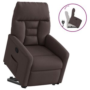 vidaXL Fauteuil inclinable marron fonc&eacute; tissu