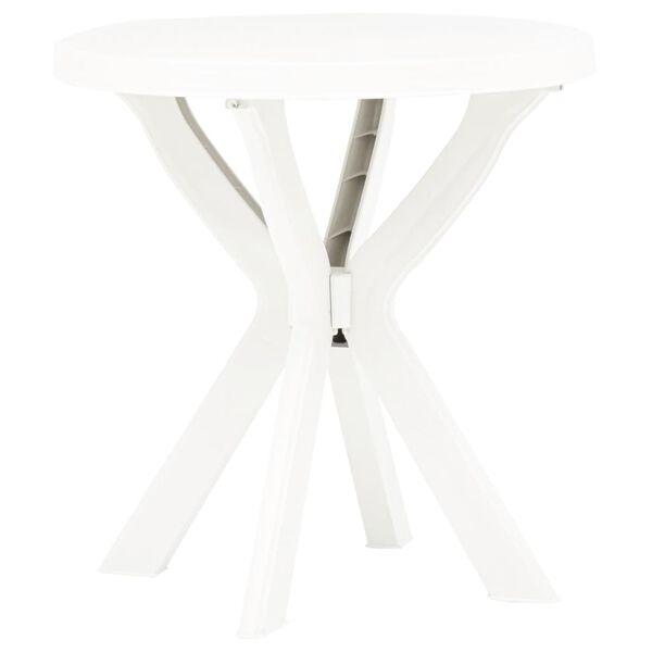 vidaXL Table de bistro Blanc &Oslash;70 cm Plastique