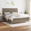 vidaXL Sommier &agrave; lattes de lit avec matelas Taupe 160x200 cm Tissu
