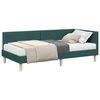 vidaXL Cadre de lit d'angle avec matelas Autre 2 pi&egrave;ces Vert tissu