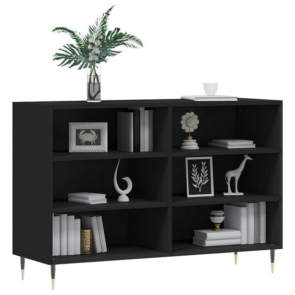 vidaXL Buffet noir 103,5x35x70 cm bois d'ing&eacute;nierie