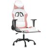 vidaXL Chaise de jeu avec repose-pied Blanc et rose Similicuir