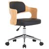 vidaXL Chaise pivotante &agrave; manger Noir Bois courb&eacute; et similicuir