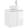vidaXL Vanit&eacute; de lavabo mural Blanc brillant 49,5 x 35 x 63 cm