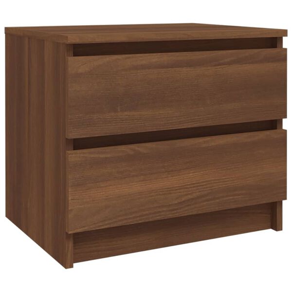 vidaXL Tables de chevet 2pcs Ch&ecirc;ne marron 50x39x43,5cm Bois ing&eacute;nierie