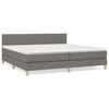 vidaXL Sommier &agrave; lattes de lit avec matelas Gris fonc&eacute; 200x200cm Tissu
