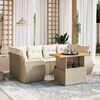 vidaXL Salon de jardin avec coussins 7 pcs beige r&eacute;sine tress&eacute;e