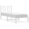 vidaXL Cadre de lit m&eacute;tal sans matelas avec t&ecirc;te de lit blanc 75x190cm