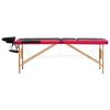 vidaXL Table de massage pliable 3 zones Bois Noir et rose
