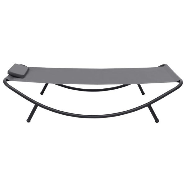 vidaXL Lit de jardin Gris 200x90 cm Acier