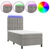 vidaXL Sommier &agrave; lattes de lit et matelas et LED Gris clair 80x200 cm