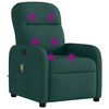 vidaXL Fauteuil de massage inclinable Vert fonc&eacute; Tissu