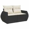 vidaXL Salon de jardin 9 pcs avec coussins noir r&eacute;sine tress&eacute;e