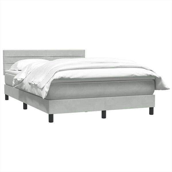 vidaXL Sommier &agrave; lattes de lit et matelas gris clair 160x210cm velours