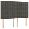 vidaXL Sommier &agrave; lattes de lit et matelas Gris fonc&eacute; 140x190cm Velours