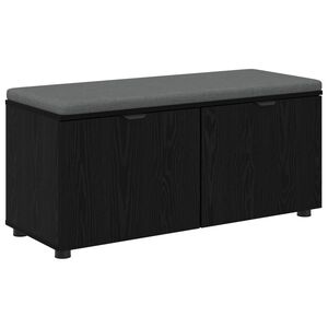 vidaXL Banc d'entr&eacute;e avec coussin Ch&ecirc;ne Noir 100 x 38 x 46 cm