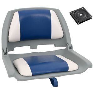 vidaXL Ensemble de si&egrave;ges de bateau pliables 2 pcs oreiller bleu blanc