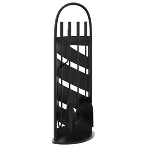 vidaXL Set d&rsquo;outils de chemin&eacute;e 5 pcs 23x15x66 cm acier
