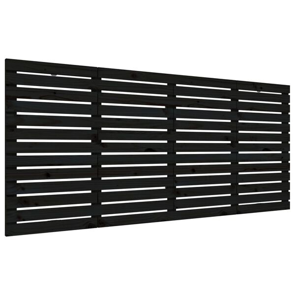 vidaXL T&ecirc;te de lit murale Noir 186x3x91,5 cm Bois massif de pin