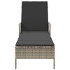 vidaXL Chaise longue avec coussin Gris clair 157 x 55 x 92cm polyrotin