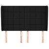 vidaXL T&ecirc;te de lit avec oreilles Noir 147x23x118/128 cm Tissu