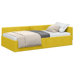 vidaXL Cadre de lit d'angle Jaune 80 cm x 200 cm VeloursetContreplaqu&eacute;