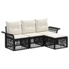 vidaXL Ensemble de canap&eacute; de jardin 4 pc Noir polyrotin