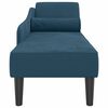 vidaXL Chaise longue avec coussins bleu velours