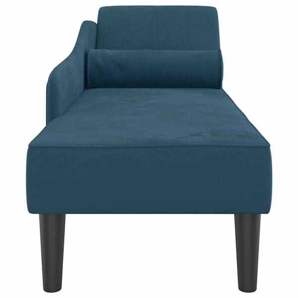 vidaXL Chaise longue avec coussins bleu velours