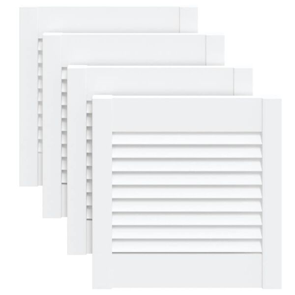 vidaXL Portes d'armoire &agrave; persiennes 4pcs blanc 39,5x39,4cm pin massif