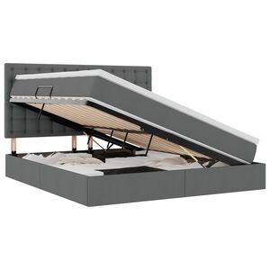 vidaXL Lit avec rangement et matelas Gris fonc&eacute; 180 x 200 cm Polyester