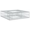 vidaXL Lit sur&eacute;lev&eacute; gabion 80 x 80 x 20 cm Acier galvanis&eacute; Argent&eacute;