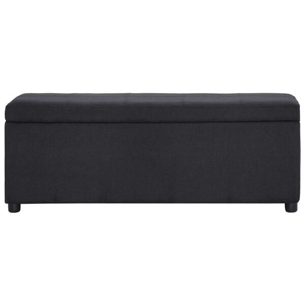 vidaXL Banc avec compartiment de rangement 116 cm Noir Polyester