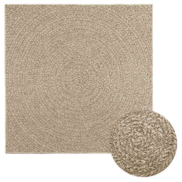 vidaXL Tapis ZIZUR beige 120x120 cm aspect de jute int&eacute;rieur ext&eacute;rieur