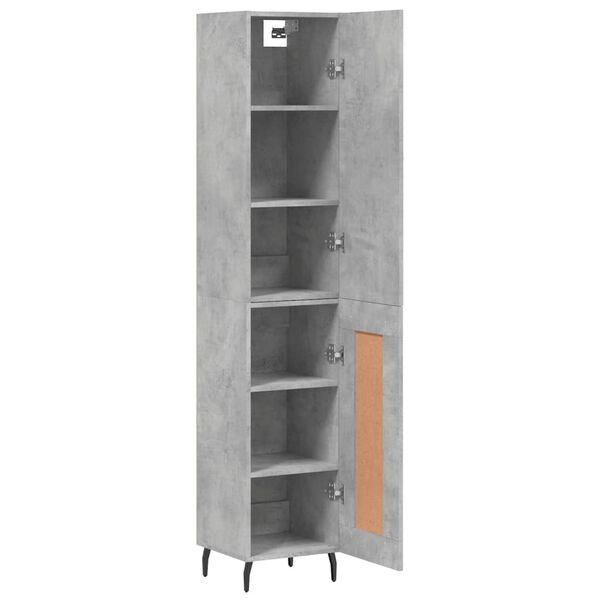 vidaXL Buffet haut Gris b&eacute;ton 34,5x34x180 cm Bois d'ing&eacute;nierie