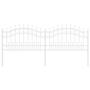 vidaXL Clôture de jardin Blanc 115 cm Acier peint par poudre