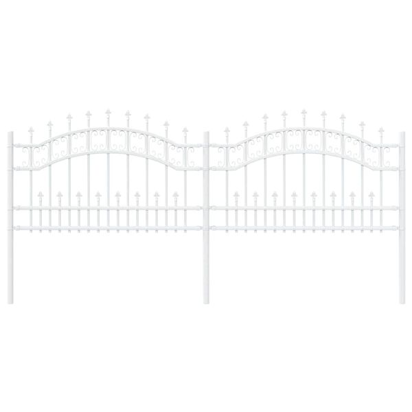 vidaXL Clôture de jardin Blanc 115 cm Acier peint par poudre