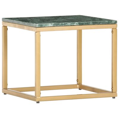 vidaXL Table basse Vert 40x40x35 cm Pierre véritable et texture marbre