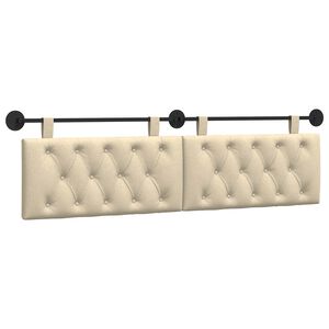vidaXL T&ecirc;te de lit suspendue Montage mural Cr&egrave;me 170 x 55 x 7 cm tissu