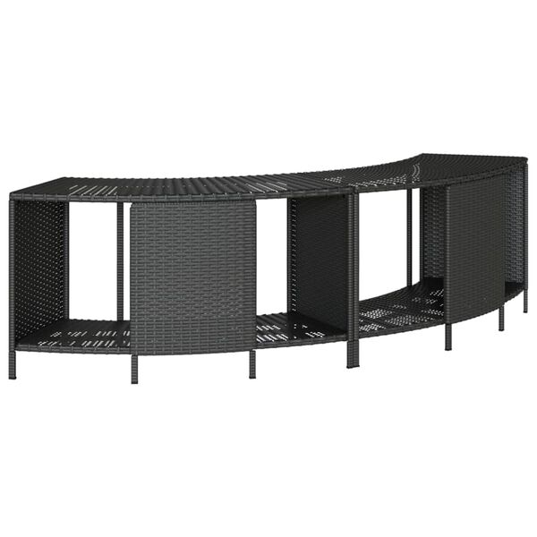 vidaXL &Eacute;tag&egrave;res de rangement pour spa 2 pcs noir r&eacute;sine tress&eacute;e