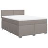 vidaXL Sommier &agrave; lattes de lit avec matelas Taupe 140x200 cm Tissu