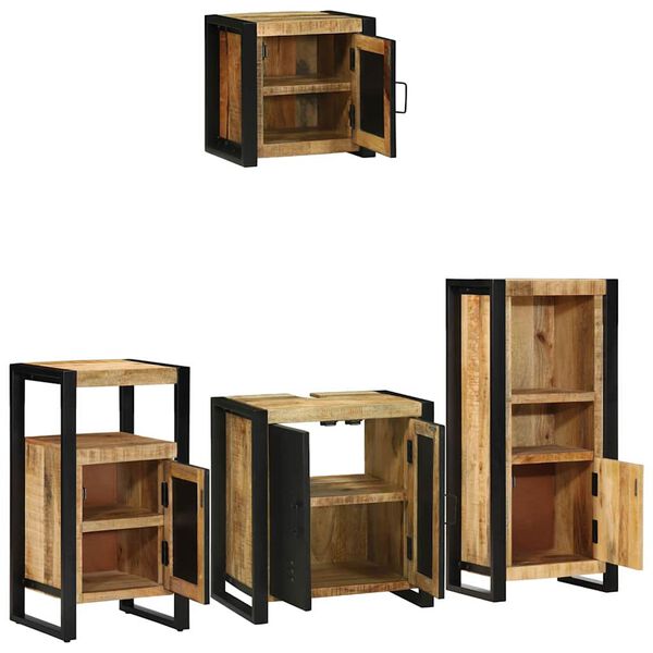 vidaXL Ensemble de mobilier de salle de bain avec &eacute;tag&egrave;re 4 pcs