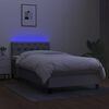 vidaXL Sommier à lattes de lit avec matelas et LED Gris clair 80x200cm