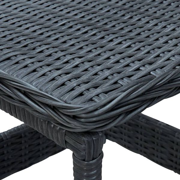 vidaXL Table de jardin Gris foncé 45x45x46,5 cm Résine tressée