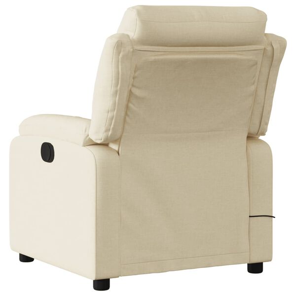 vidaXL Fauteuil inclinable de massage crème tissu