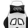 vidaXL Chaise de jeu avec repose-pied Blanc et noir Similicuir
