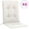 vidaXL Coussins de chaise &agrave; dossier bas lot de 4 cr&egrave;me m&eacute;lang&eacute; tissu