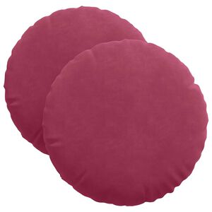 vidaXL Coussins de si&egrave;ge 2 pcs Bordeaux &Oslash; 40 x 13 cm Velours